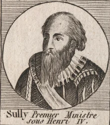Portrait of Maximilian of Bethune, Duke of Sully, Minister of Henry IV - engraving from 