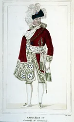 Portrait of Napoleon I (1769 - 1821) in ceremonial costume.