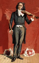 Portrait of Nicolo Paganini (1782 - 1840) Italian violinist