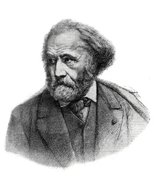 Portrait of Paul Chenavard (1807-1895), French Painter - Engraving of 1895.
