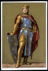 Portrait of Philippe Auguste in Combat Suit - Chromo, Late 19th Century