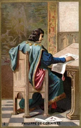 Portrait of Philippe de Commines (1447-1511). Chromolithography of the 19th century