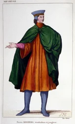 Portrait of Pierre Rogiers, juggler and troubadour of the 12th century.