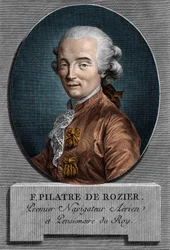 Portrait of Pilâtre de Rozier (1756 - 1785), French physicist and aeronaut (first trip in a hot air balloon)
