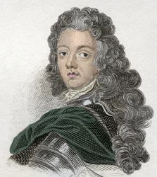 Portrait of Prince Eugene of Savoy-Carignan, French Military. Engraving of the 19th Century