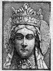 Portrait of Saint Clotilde Woman by Clovis 1st. (470-548)