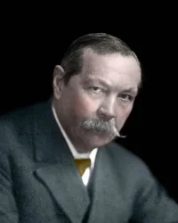 Portrait of Sir Arthur Conan Doyle, English novelist