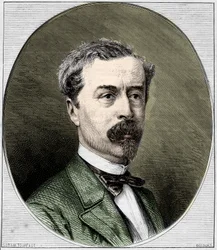 Portrait of Sir Richard Wallace (1818-1890), English philanthropist and art collector. Engraving from 1872