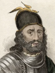 Portrait of Sir William Wallace (Braveheart), Scottish Knight (engraving of the 19th century)