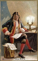 Portrait of Vauban (1633 - 1707). (Sébastien Le Prestre de Vauban) Marshal of France and military engineer. Chromolithography of the 19th century