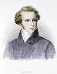Portrait of Vincenzo Bellini, Italian composer (1801-1835) - engraving