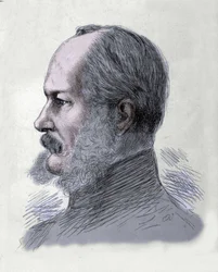 Portrait of William I, King of Prussia and Emperor of Germany. Engraving from the end of the 19th century