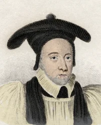 Portrait of William Juxon, English Ecclesiastic and Archbishop of Canterbury (engraving of the 19th century)