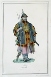 Portrait of a Chinese soldier in armor - in 