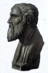 Portrait of the Greek philosopher Zenon of Elea (495 BC - 430 BC).