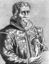 Portrait of the Italian painter Michelangelo Buonarroti known as Michelangelo