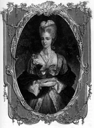 Portrait of the Marquise of Boufflers Marie Francoise Catherine de Beauvau Craon (1711-1787) - Engraving of 1862 in The Queens of the World by our first writers - Published under the direction of JGD Armandaud