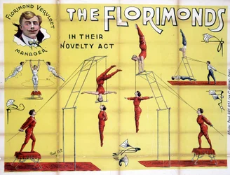 Poster for the show of Florimonds, trapezists