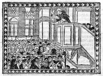 Preaching of G. Savonarola (Jerome Savonarola) - in Compendium of Revelatione, incunabule of 1496