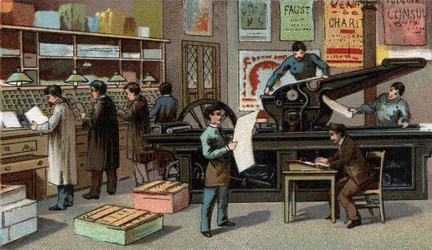 Printing in France in the 19th century. Chromolithography of the end of the 19th century