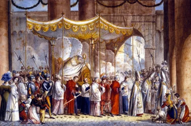 Procession in Rome in 1835 of Pope Gregoire XVI