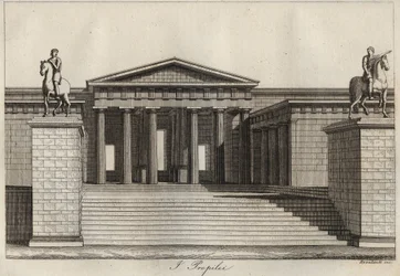 Propylees (acropolis of Athens) engraving from Usi e Costumi di Tutti i Popoli dell
