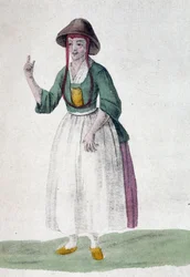 Quaker woman - drawing, early 19th century
