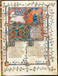 Four Men Engaged in Different Activities (from the manuscript 