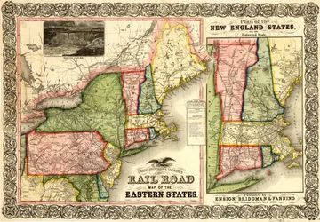 Railroad Map of the Eastern States, New England