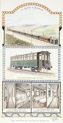 Railways of Orléans: exterior and interior views of Bordeaux Rapid cars