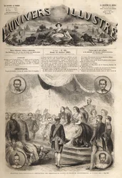 Reception of Siamese ambassadors by Emperor Napoleon III and the Empress Eugenie at the Palace of Fontainebleau, 27 June 1861