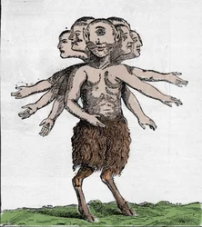 Representation of a monstrous creature captured in the Zardana mountain range in Spain in 1655