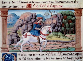 Representation of the Venetian navigator Marco Polo on horseback