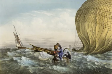 Rescue of the Habs ball, mounted by Mr. and Mrs. Durouf. Shipwrecked on the coast of England on September 1