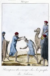 Reward for Courage Among the Peoples of the Sahara - Engraving