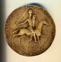 Richard I Lionheart (1157 - 1199) astride a counter-beam