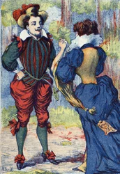 Riquet with the Tuft becomes a handsome gentleman. Illustration for 