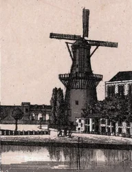 Rotterdam, Holland: Dutch Windmill. in 