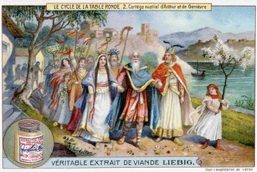 Round table cycle (2): Bridal procession of King Arthur and Juniper, Liebig Chromolithography, sd. 19th century