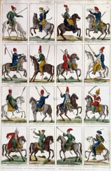 Russian Arm Horsemen - engraving