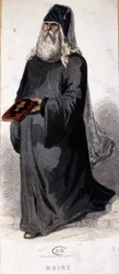 Russian Orthodox Monk. Engraving