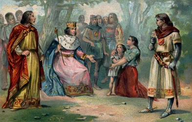 Saint Louis (1214-1270), King of France, rendering justice under the oak of Vincennes