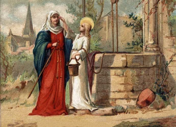 Saint Genevieve (422-502), patron saint of Paris gives sight to her sea