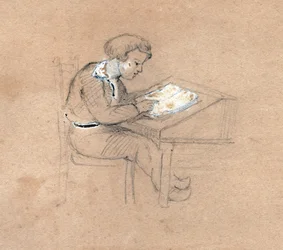 Schoolboy at Work (drawing, circa 1830)