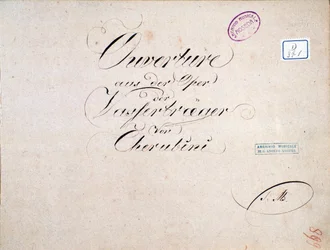 Sheet music of The two days (overture), opera by Luigi Cherubini