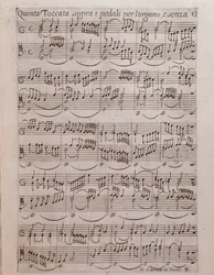 Sheet music page of Second book of toccate by Girolamo Frescobaldi