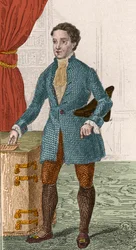 Portrait of Denis Diderot (1713-1784), French writer and philosopher. Engraving from 1876.