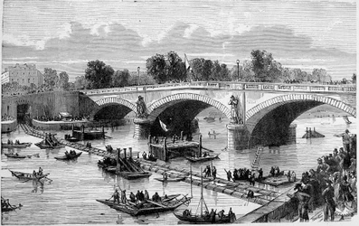 Siphon of the Alma Bridge - engraving