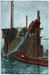 Sturgeon fishing in the Volga River