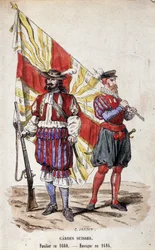 Swiss Guards: Fusilier in 1660 and Ensign in 1616